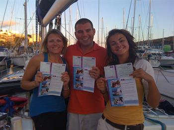 Freya, Laura and Nathan receiving their Coastal Skipper Certificates November 10