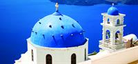Blue Greek Sea and Roof