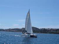 Catamaran sailing near Sicily